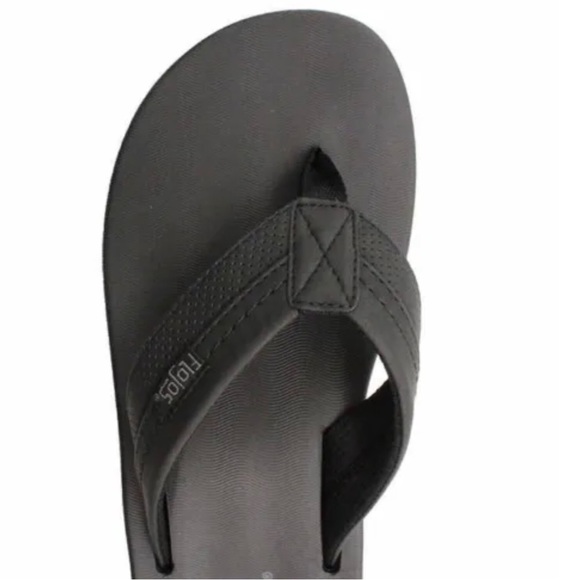 Flojos Men's Flip Flop sandal arch support mesh upper Black NEW - Picture 2 of 5